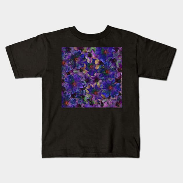 Geranium Collage3 Kids T-Shirt by TonyNorth